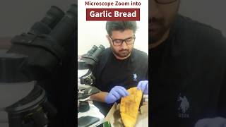 Garlic bread under microscope 🔬 #food #science #viral #microscope #experiment #shorts #trending