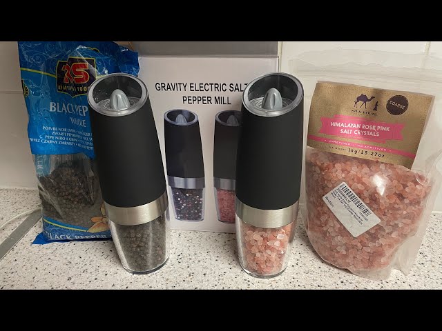 ENLITE Set Of 2 Automatic Gravity Electric Salt Pepper Mill Grinder LED  Light