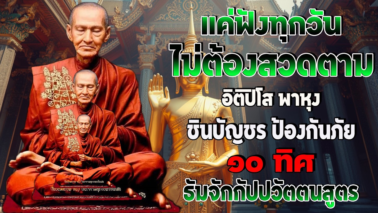 รวมบท อิติปิโส พาหุง ชินบัญชร ป้องกันภัย ๑๐ ทิศ มหาเมตตาใหญ่ ยอดพระกัณฑ์ไตรปิฎก ธัมจักกัปปวัตตนสูตร