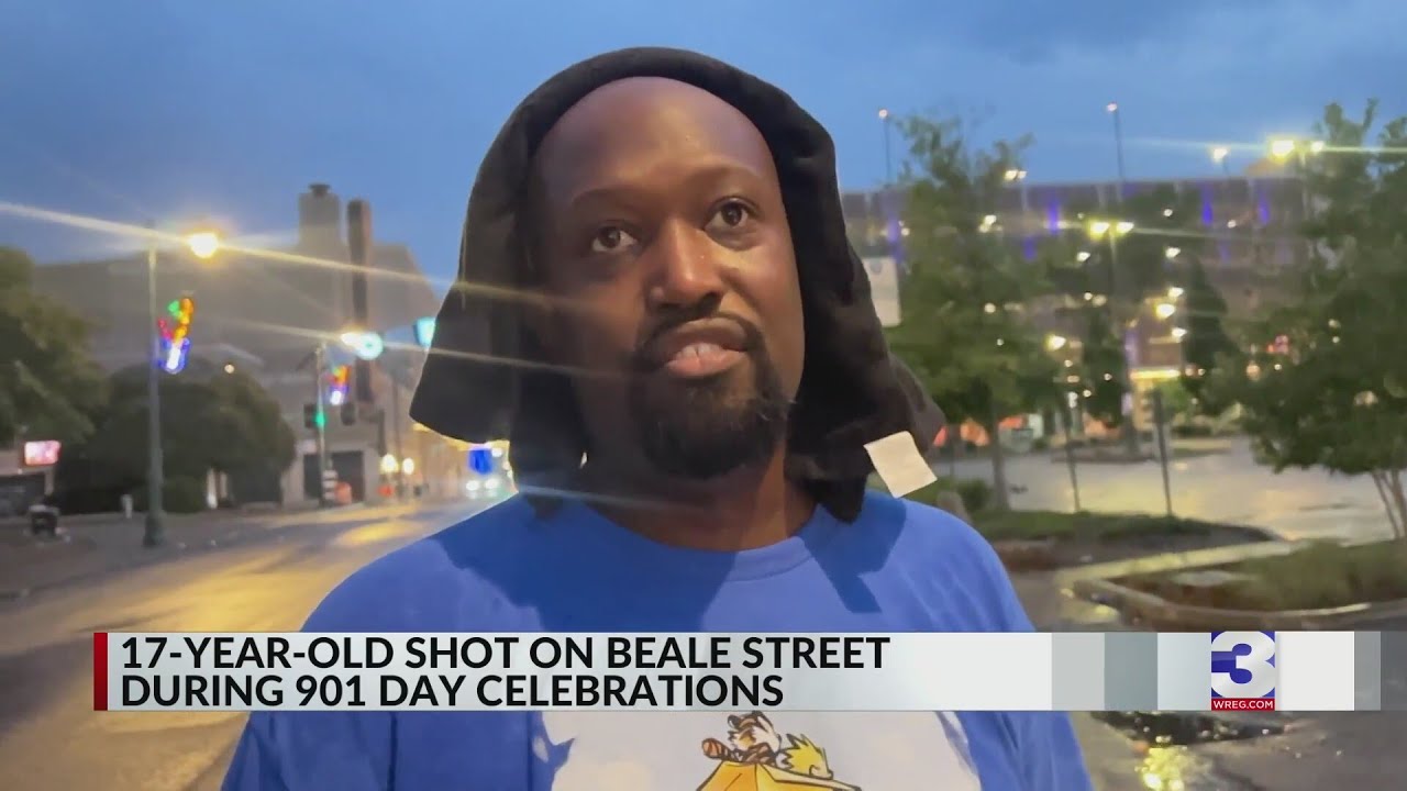 Teen shot on Beale Street during 901 day celebrations - YouTube