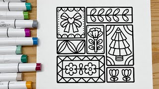Beautiful Decorative Coloring Page | Coloring with Alcohol Markers
