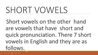 The difference between long and short vowels