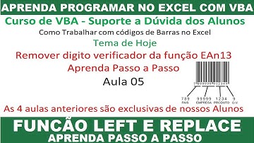 Gerador de Codigo de Barras - EAN13 NO EXCEL - Duvida dos Alunos