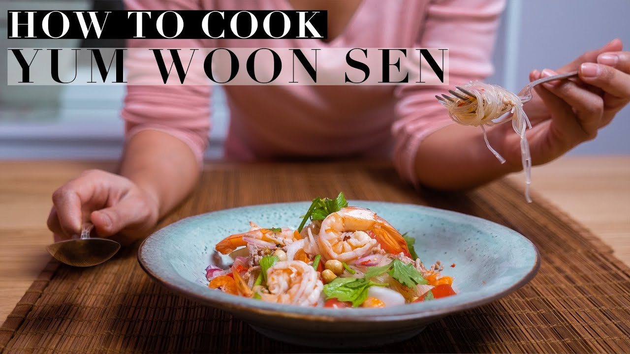 How To Cook YUM WOON SEN Thai Spicy Glass Noodle Salad ยำวุ้นเส้น