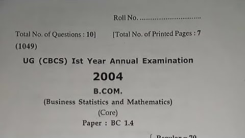 HPU 💯B.Com Ist Year⭐Business Statistics And Mathematics 💥Code (BC 1.4) SPU MANDI