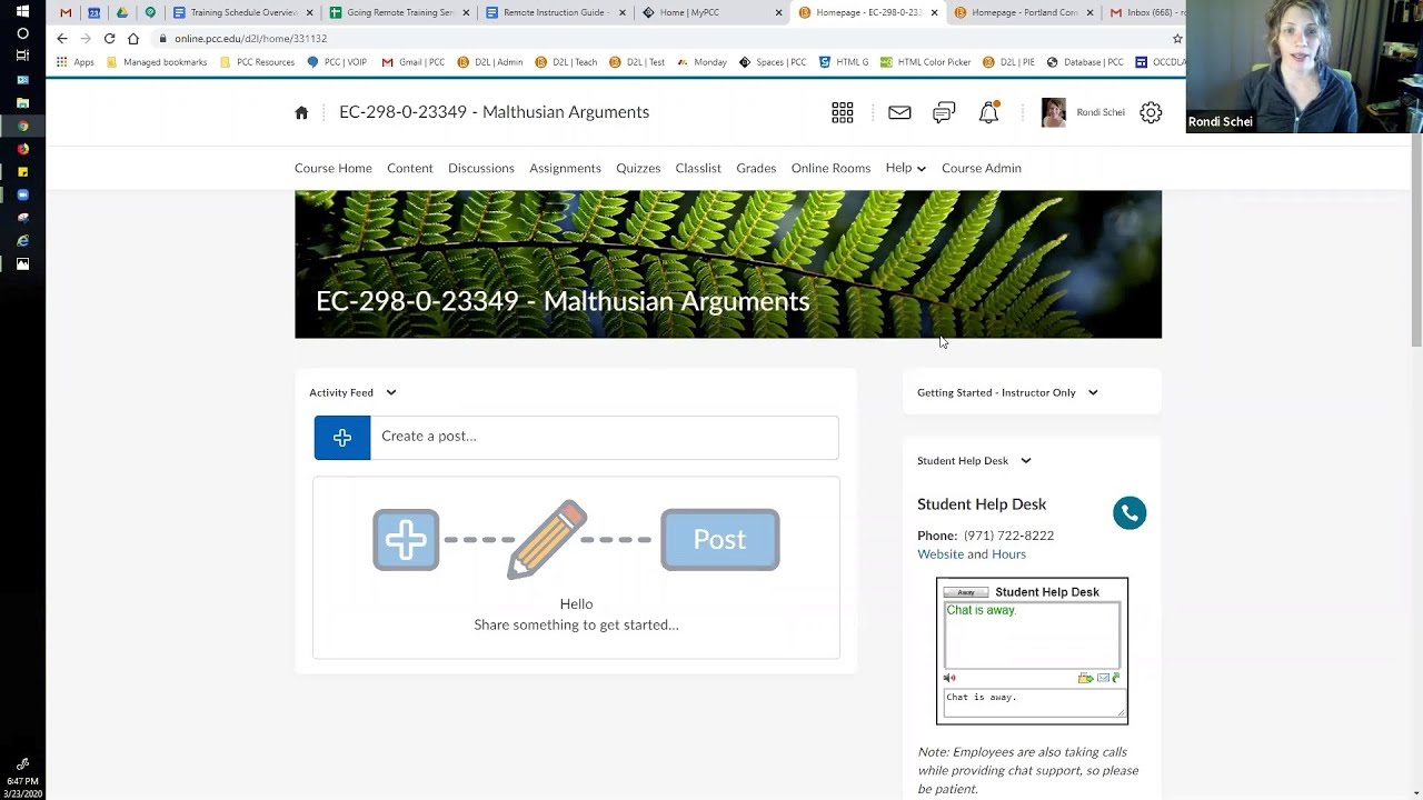 D2l Brightspace Basics 1 Navigation And Announcements Rondi