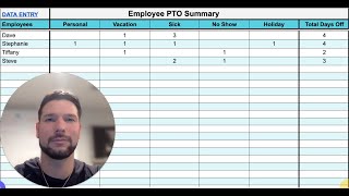 Employee PTO Time Off Tracker  Tutorial (Google Sheets)
