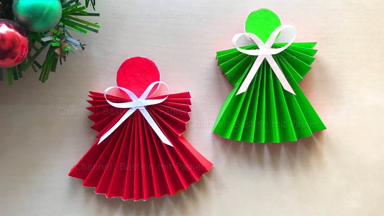 Weihnachten Basteln Weihnachtsengel basteln mit Papier Weihnachtsdeko selber machen DIY