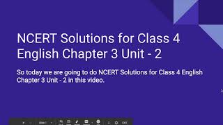 NCERT Solutions for Class - 4 Chapter - 3 Unit - 2