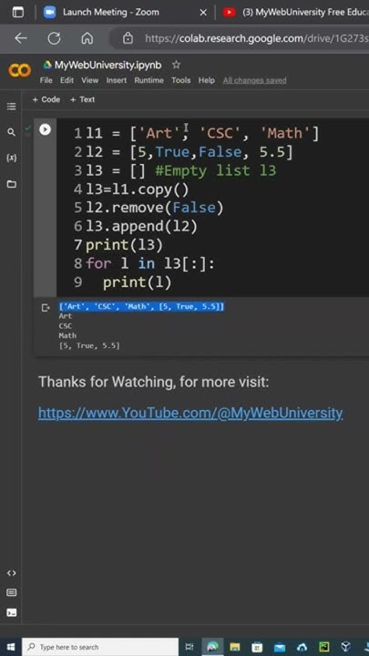 Python List: Print all elements of a nested list l3 after the updates ...