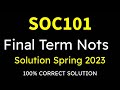 SOC101 Final-Term Lecture 23-45 Preparation 2023 || SOC101 Short Notes 23-45