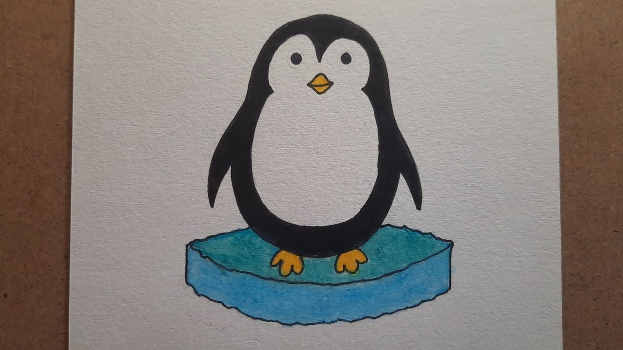How to draw cute Penguin l How to paint Penguin using oil pastels l ...