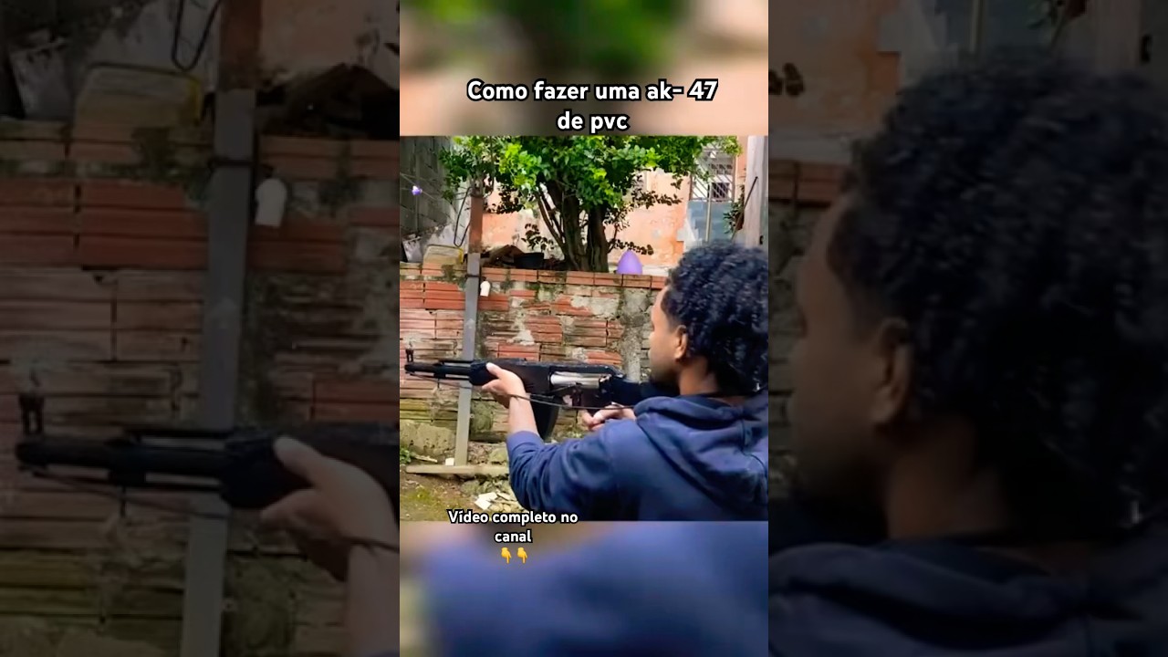 FIZ UMA AK- 47 DE PVC QUE DISPARA MUNIÇÃO 
