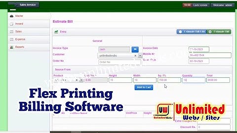 Latest Flex Printing Billing Software with gst banner billing #flexbillsoftware #unlimitedwebs #flex
