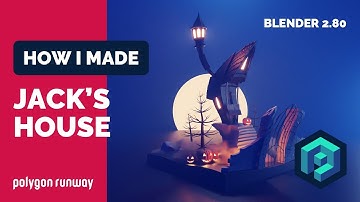 Jack Skellington’s House in Blender 2.8 - Low Poly 3D Modeling Timelapse Tutorial