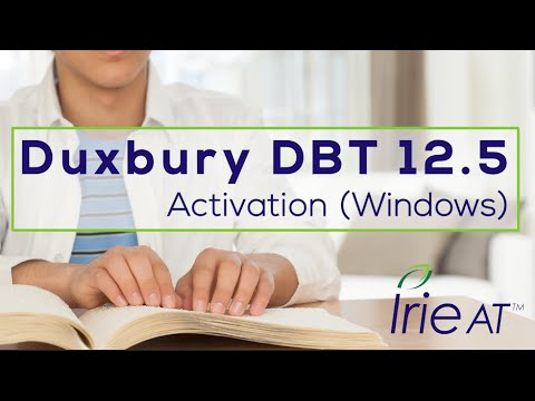 Duxbury DBT 12.5 Braille Software Activation: DBT the world's most popular braille editor software