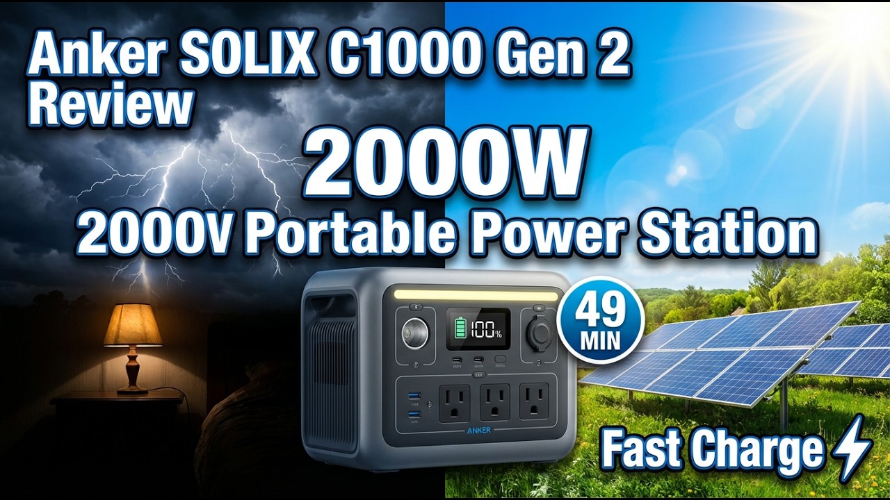 Anker SOLIX C1000 Gen 2 Review  2000W Portable Power Station Fast Charge  Solar Generator