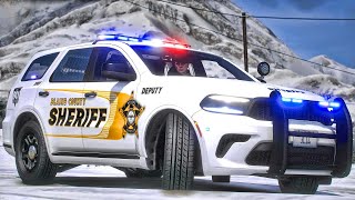 Playing GTA 5 As A POLICE OFFICER Sheriff Monday Patrol Snow| GTA 5 Lspdfr Mod| #lspdfr