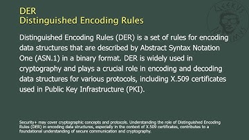 DER - Distinguished Encoding Rules
