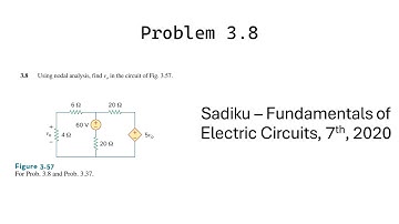 Problem 3.8 - Fundamental of Electric Circuits (Sadiku 2020) 7th Ed - Nodal Analysis