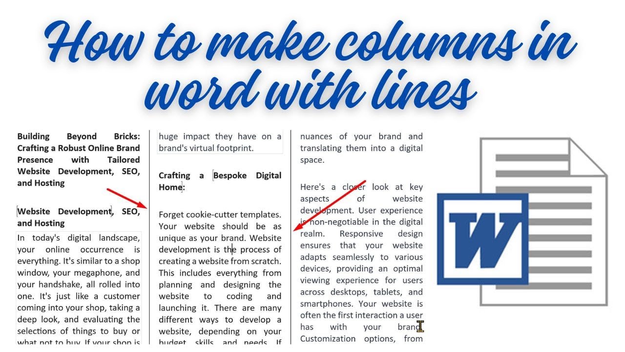 How To Make Columns In Word With Lines YouTube How To Make Columns In Word With Lines YouTube