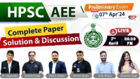 Complete paper solution, answer & discussion on HPSC AEE exam held on 4 April 2024