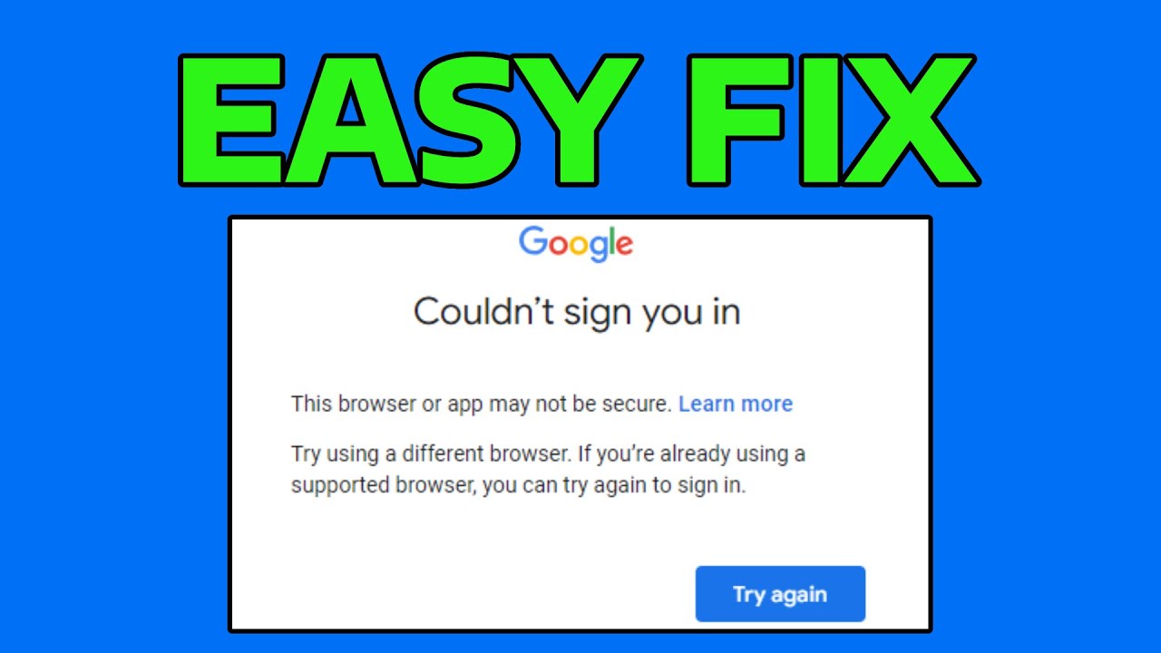 How To Fix Gmail Couldn't Sign You in Login Error - YouTube