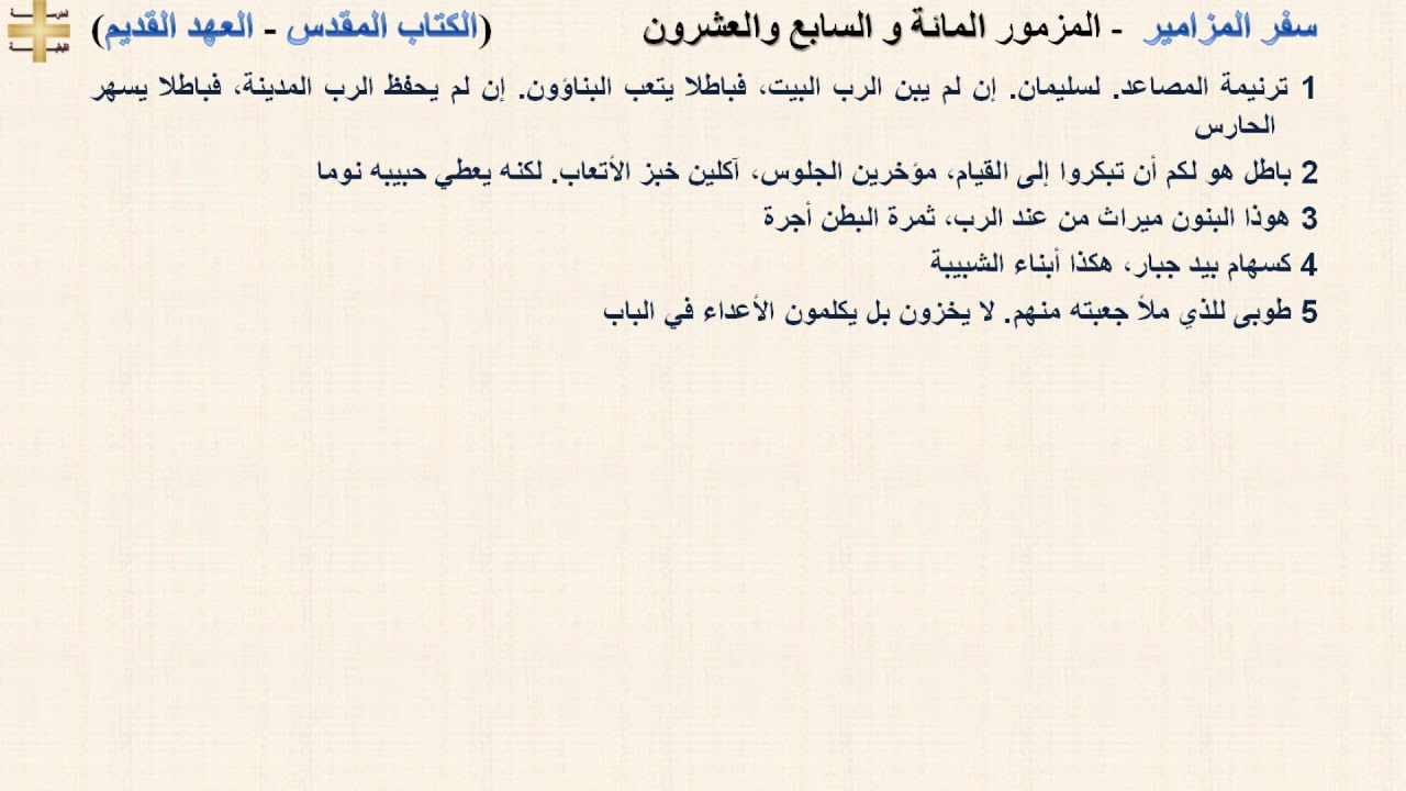 سفر المزامير 127 - المزمور المائة و السابع والعشرون - د/مجدى نجيب - ابونا ابرام