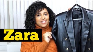 BLACK LEATHER BLAZER from my ZARA HAUL 