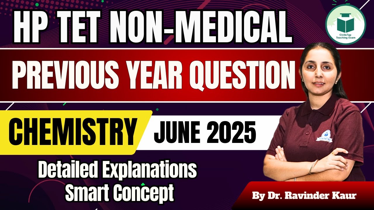 HP TET Non-Medical /Medical Chemistry | June 2025 PYQs Discussion | Most Important Questions