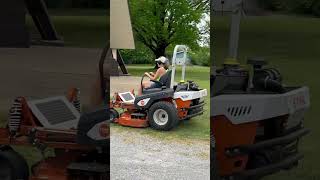 Talk about mowing fast. This is a Stihl zero turn we recently tried out. #zeroturnmower
