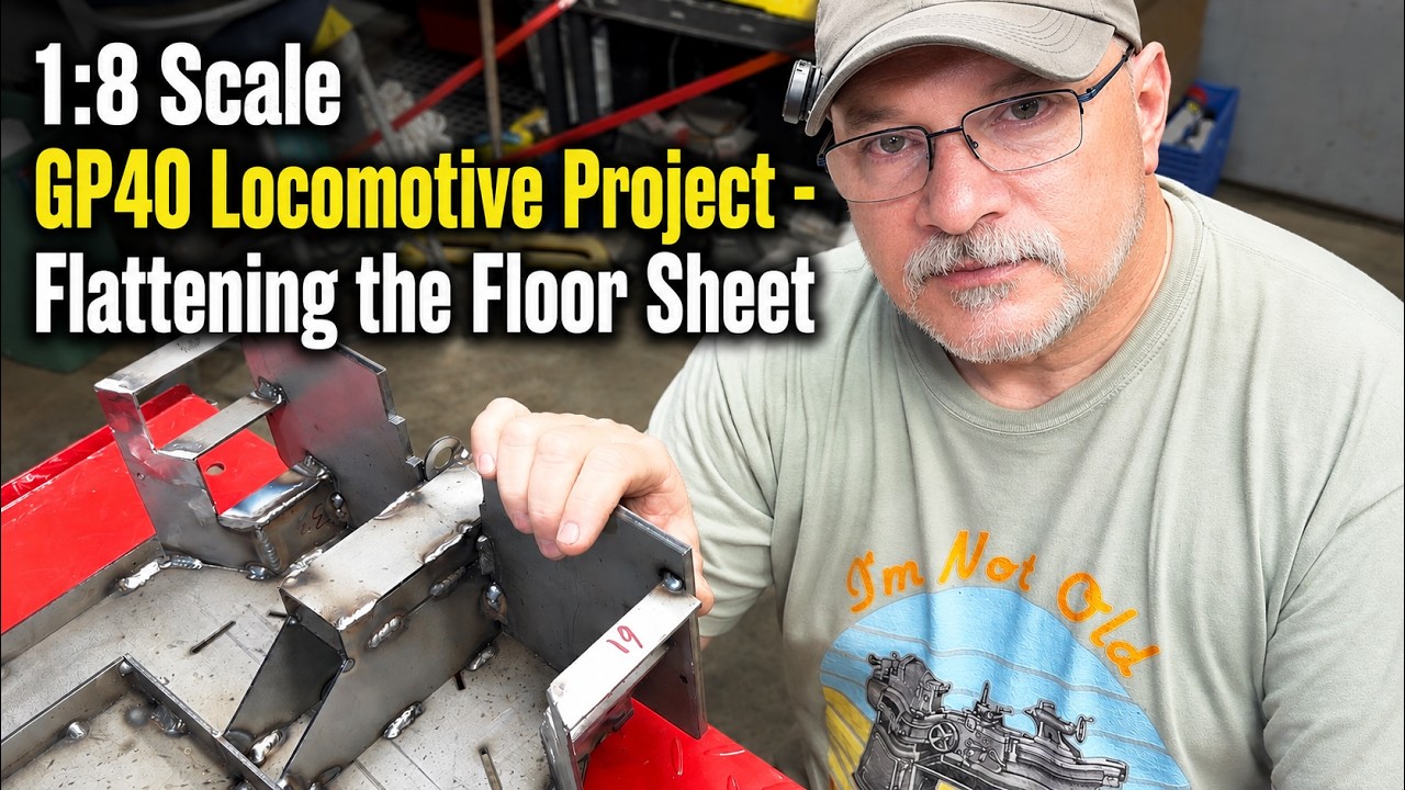 1:8 Scale GP40 Locomotive Project - Fixing the warp in the floor sheet and welding up the pilot.