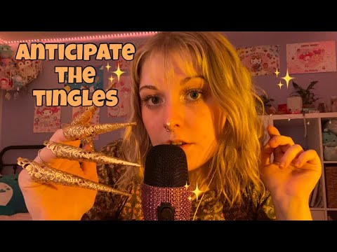 ASMR Glitchy Hesitation and Anticipatory Tingles! Fast and Aggressive Mouth Sounds, Taps, + More🌙💗