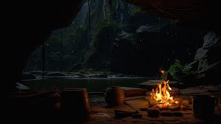 Tranquil Sleep in a Cozy Rainy Retreat 🌧️ Fireplace Sounds for Deep Relaxation & Stress Relief 🔥😴 screenshot 2