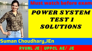 Power system test 1 solutions | important for RVUNL UPPCL PSPCL UJVNL SSC JE AE exam