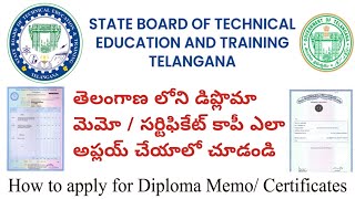How to Apply for TS Diploma Marks Memo copy/ Certificate/ TC/ Transcripts screenshot 3