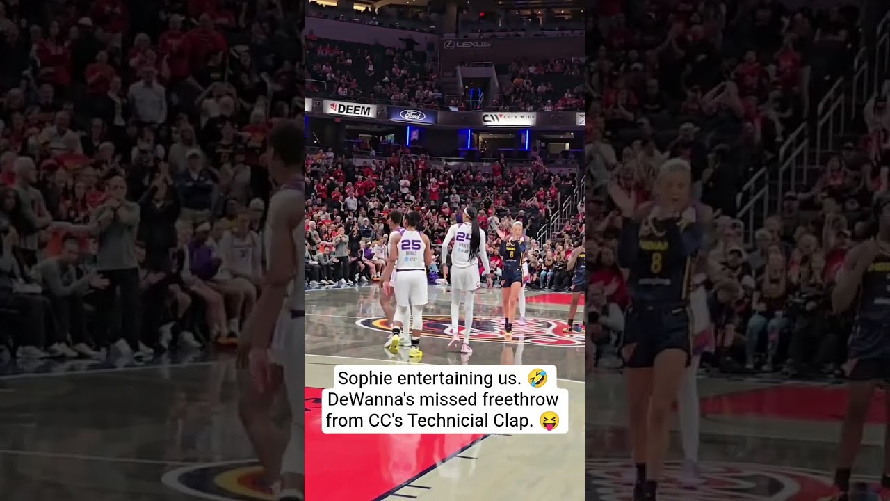 Sophie entertaining us. 🤣 DeWanna's missed freethrow from CC's Technicial Clap. 😝 #shorts
