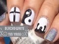 Black and White Yin Yang Cross Drip Nails by The Crafty Ninja