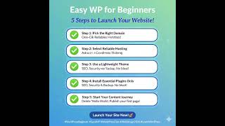 Easy WP for Beginners 5 steps to Launch your Website !