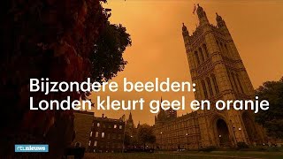 Bijzondere beelden: Londen kleurt geel en oranje - RTL NIEUWS