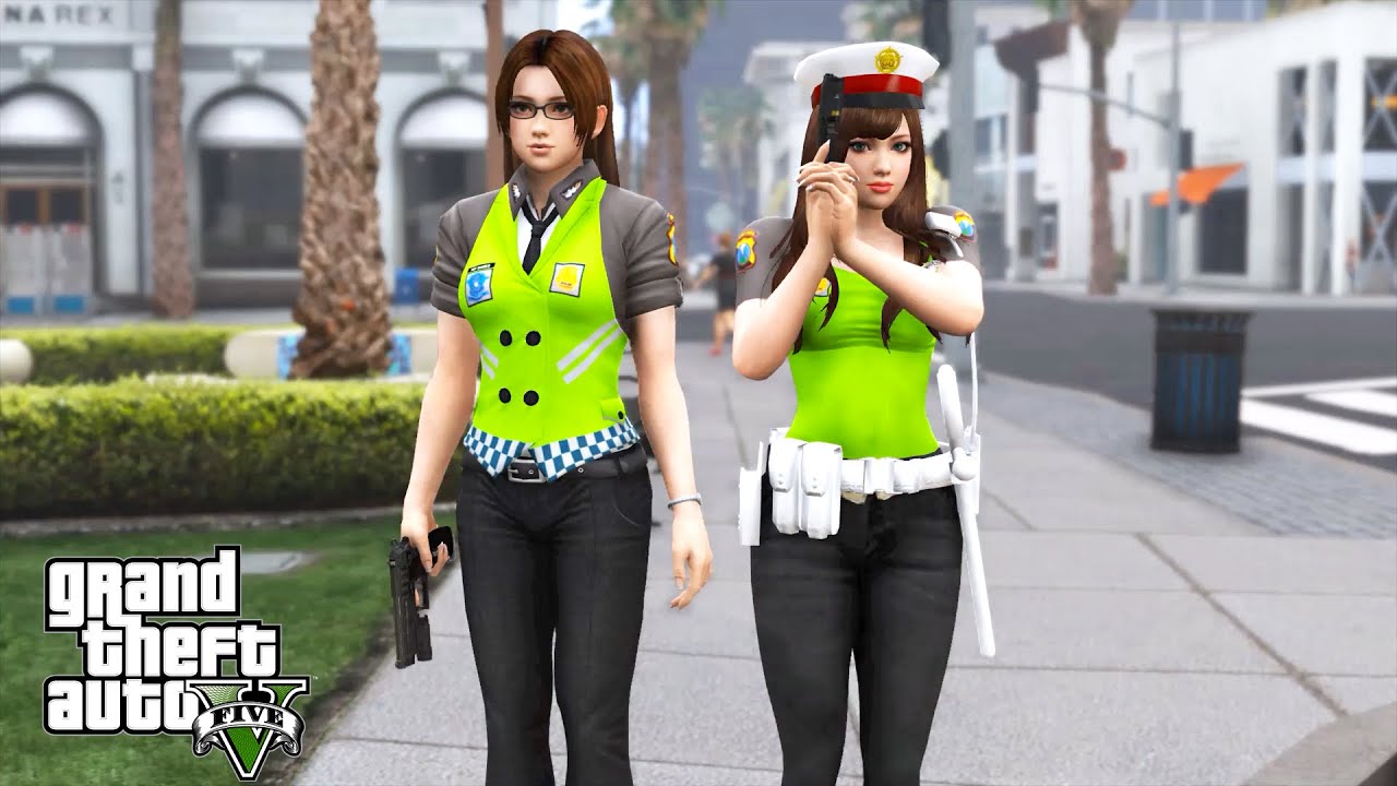 Razia Jalan Tol Bersama Tim Polwan! GTA 5 Mod Polisi Indonesia