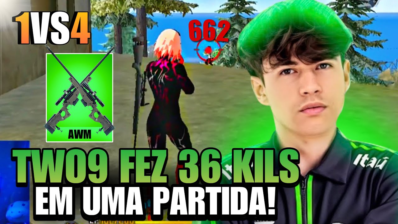 TWO9 FEZ A LIMPA EM TODO MAPA DE AWM JOGANDO SOLO VS SQUAD - ELE FES 36 KILS EM UMA PARTIDA VEJAM!