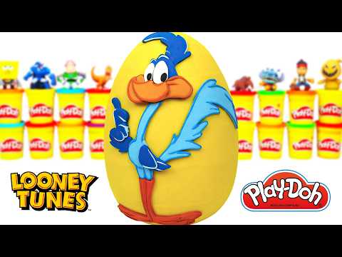 Giant Road Runner Surprise Egg from Coyote vs. Acme in Latin Spanish with Play-Doh