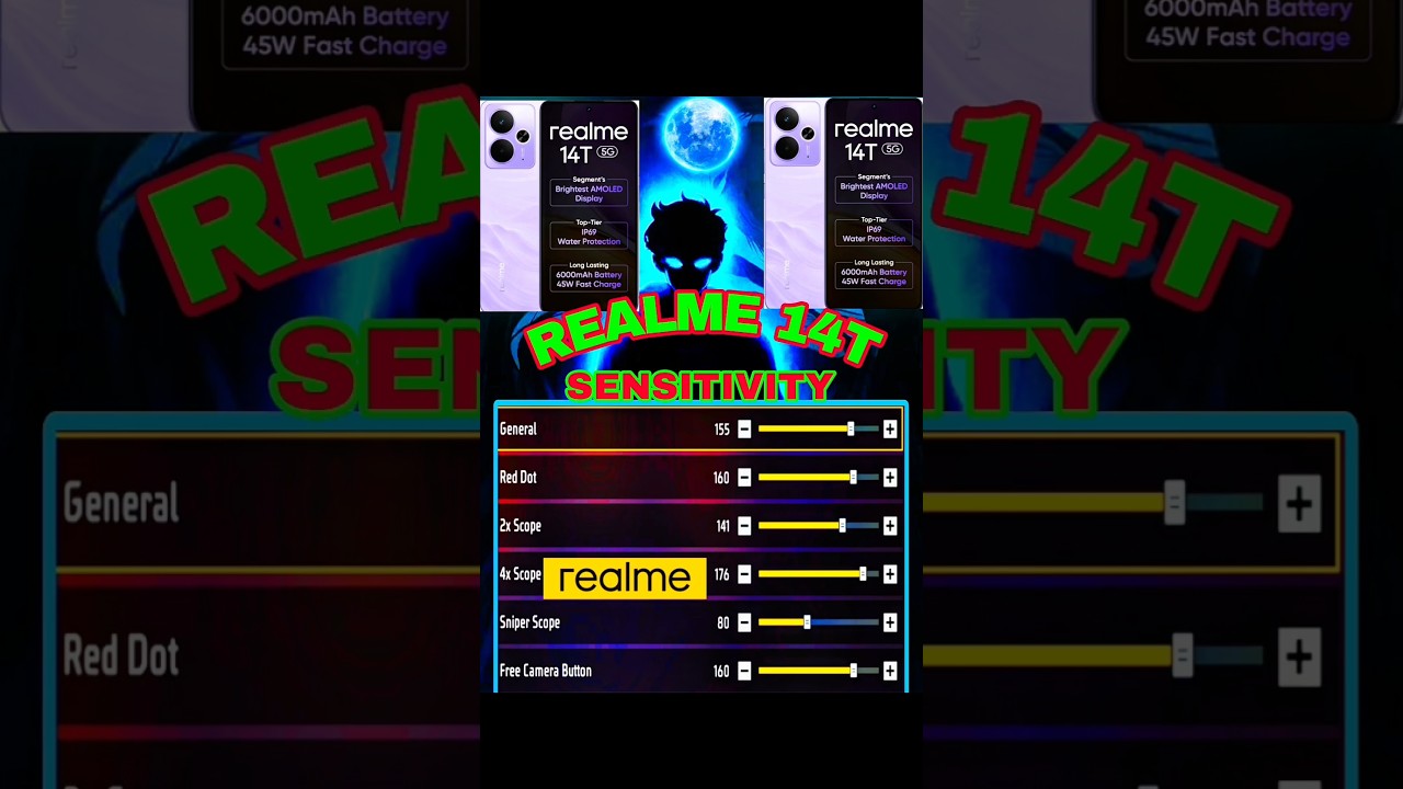 REALME 14T Sensitivity in free fire max ⚡Realme 14T sensitivity settings 