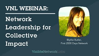 Webinar Network Leadership & Collective Impact  1 21 16