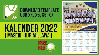 File CDR | Download Template Kalender 2022 Masehi, Hijriah, Jawa screenshot 4