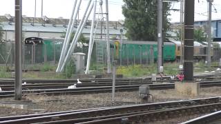 GBRf 66719 hauling Brand New Ex-Class 508 Barrier Wagons at Doncaster