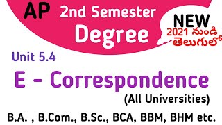 E Correspondence in Telugu I new Degree Semester 2 English lessons