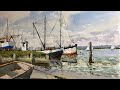 A real time watercolour demonstration covering reflections and how to paint a lively, fresh painting