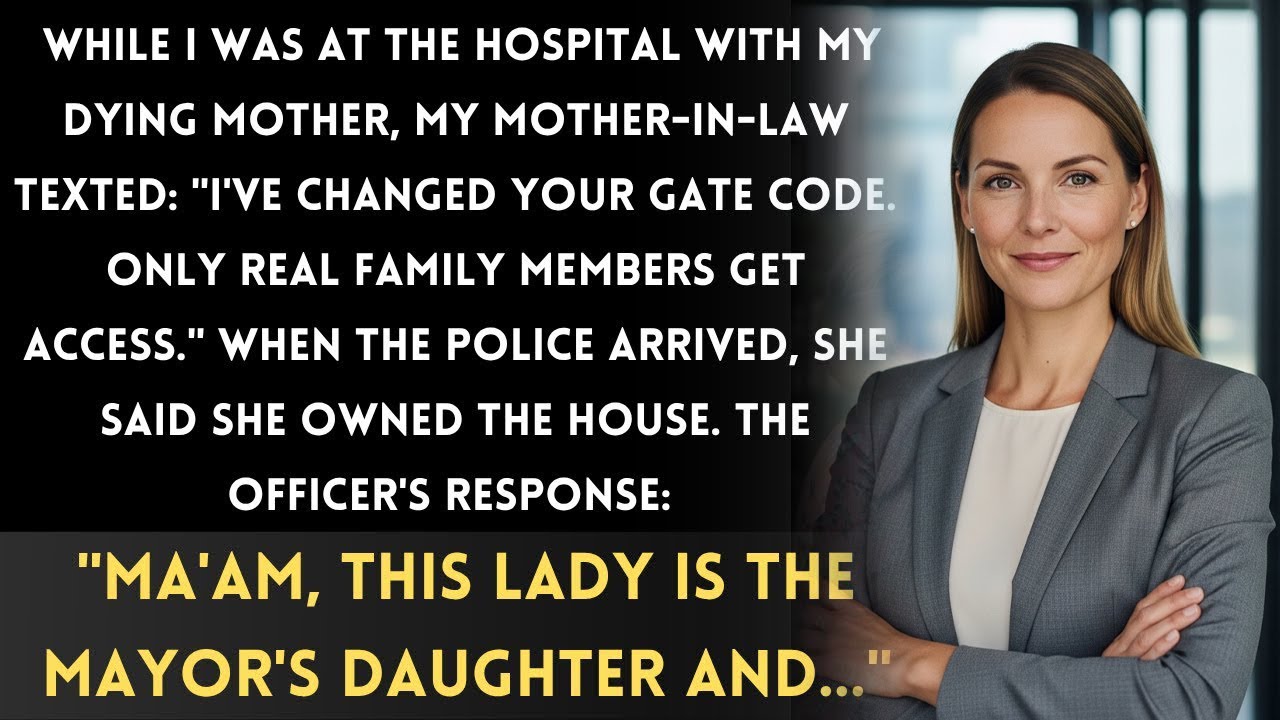 My Mother-in-Law Changed My House Gate Code During My Mom's Surgery - The Police Laughed When They..